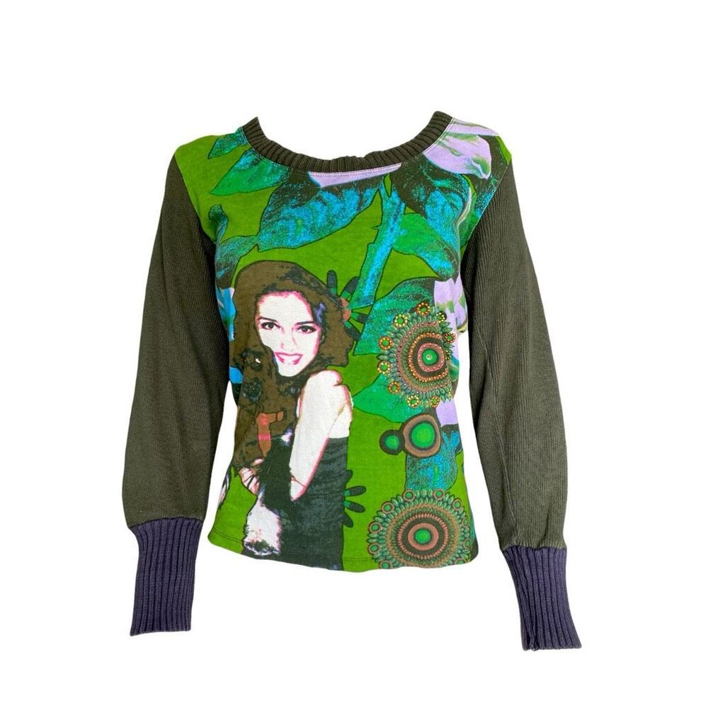 desigual all-over graphic face sweater